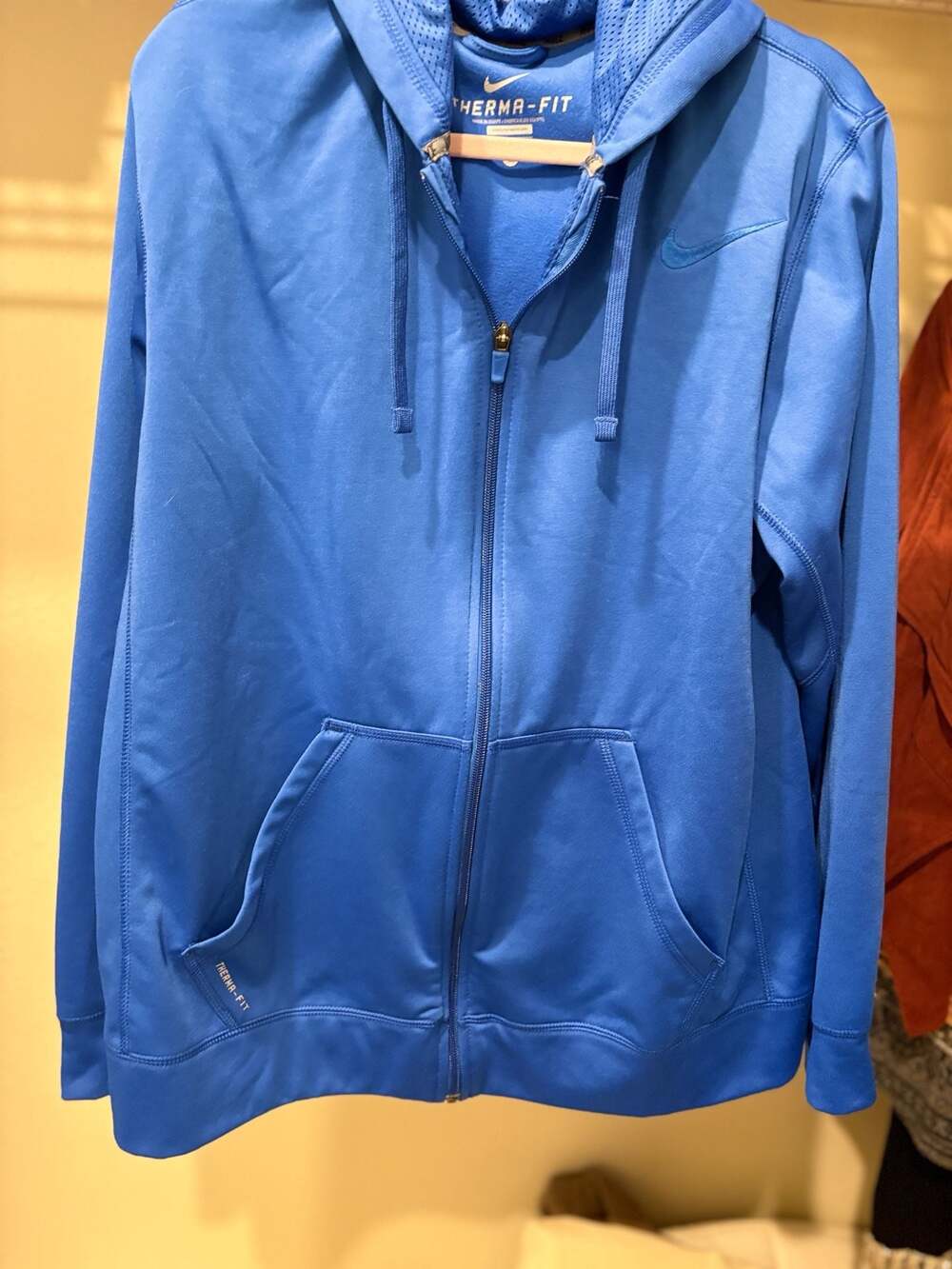 Nike Therma Fit Full Zip Hoodie Mens S Blue